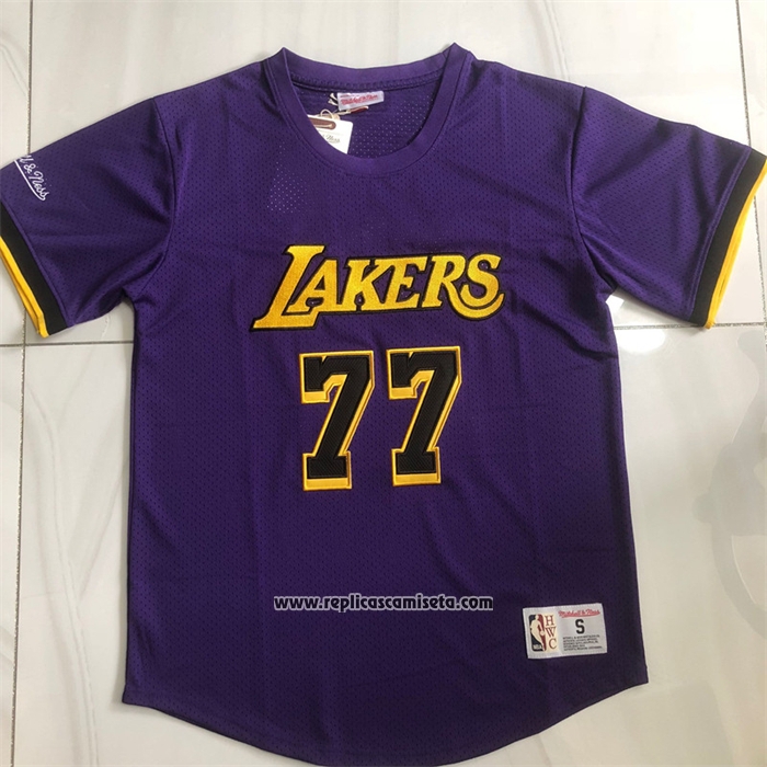 Camiseta Manga Corta Los Angeles Lakers Luka Doncic #77 Violeta